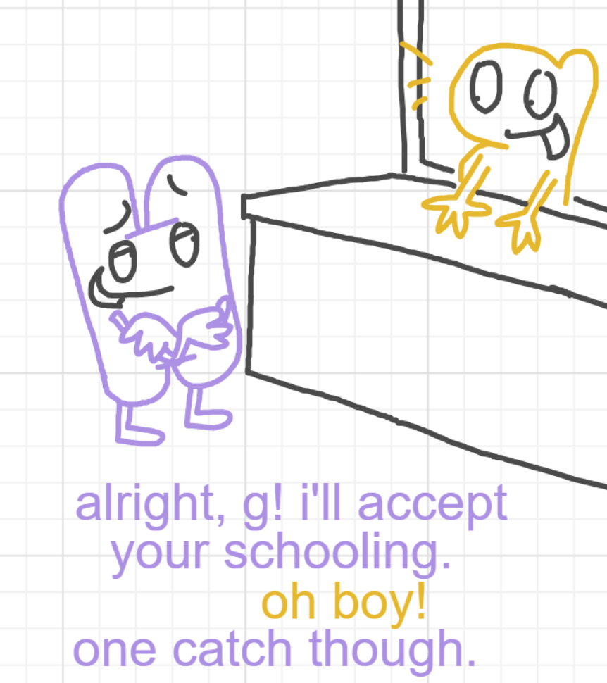 A panel from I've Been Everywhere, Man, episode nine of the Board Boards object show by Furretwalk/WalkingFurret.